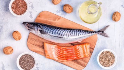 Healthy eating concept. Sources of omega 3.