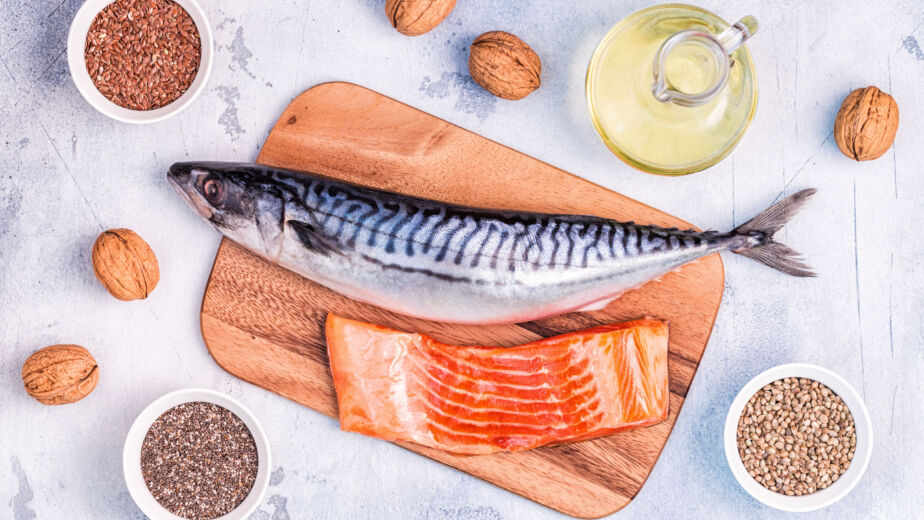 Healthy eating concept. Sources of omega 3.